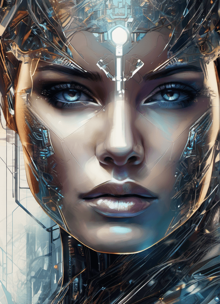 AI generated: A stunning illustration of an ethereal neural network organism, stunning facial details, elegant, ho...