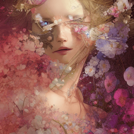 AI generated: "Portrait of a beautiful flower princess!!! petals!! flowers!!", insanely detailed and intricate dig...