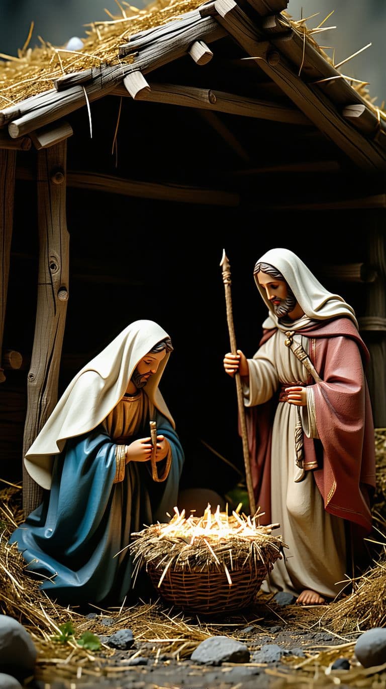 AI generated: Christmas Nativity scene. 4k quality.