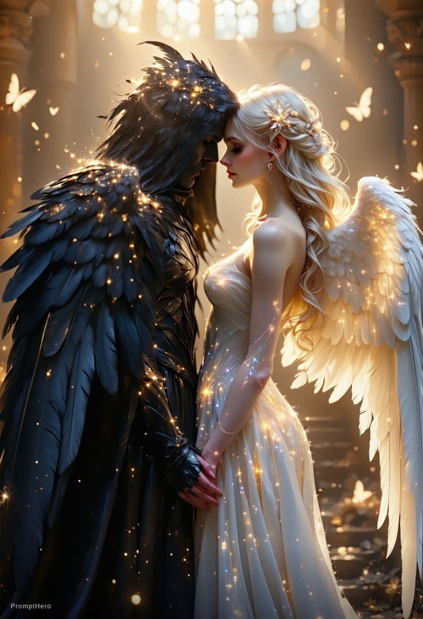 AI generated: By Alexander Jansson and Android Joines || One beautiful blond Caucasian light angel with huge spark...