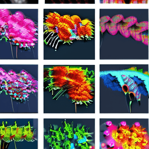 AI generated: Blossoming, Particle, Flower, Colorful