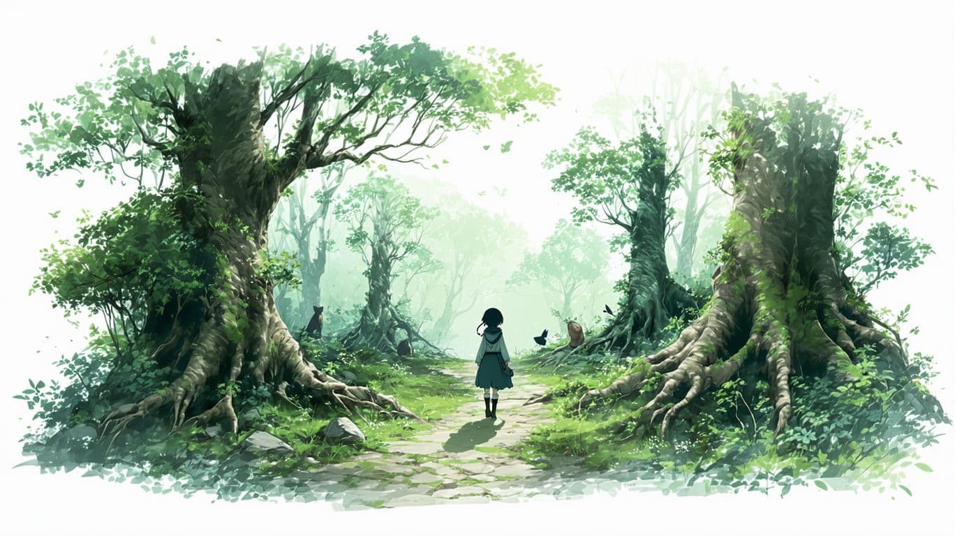 AI generated: In a world where nature spirits protect the balance of life, a shy woman named Kira discovers an anc...