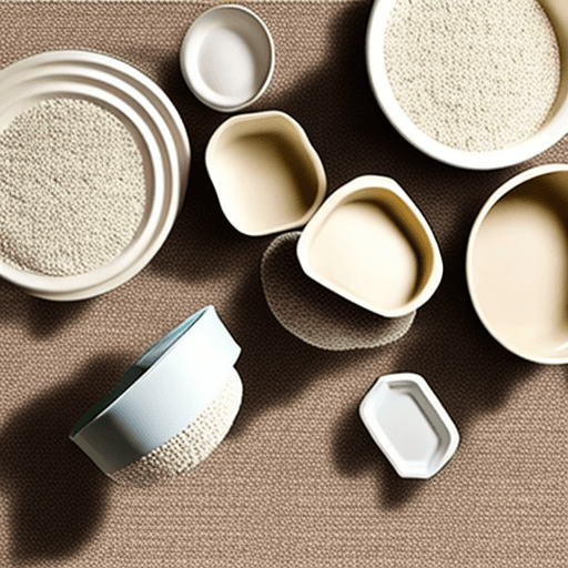 AI generated: tupperware bowls on creme carpet
