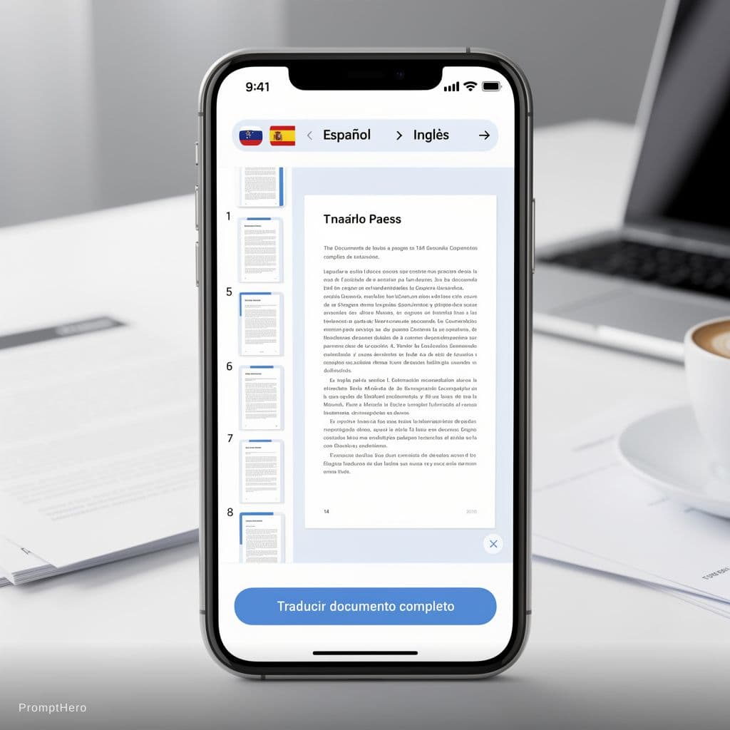 AI generated: quiero una app que traduce documentos de muchas paginas
