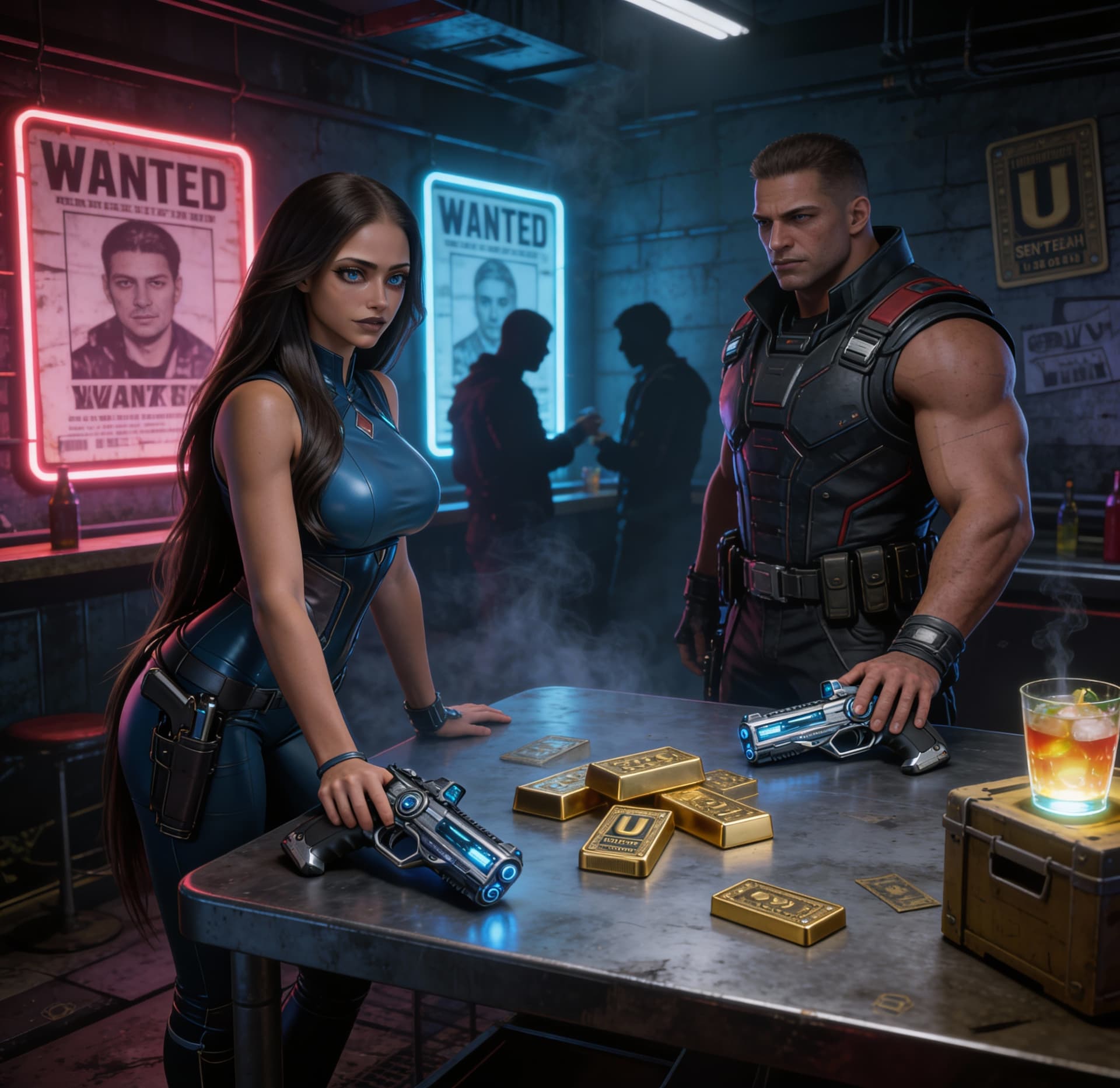AI generated: Be inspired and create from the reference images, a Sci-Fi view of a futuristic underworld. Use the ...