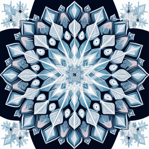 AI generated: detailed drawing colored snowflake patterned mandala