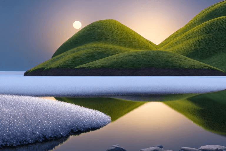 AI generated: insanely detailed 3d render, 8k, sea insanely detailed, night sky, a low poly rock,  cozy indoor lig...