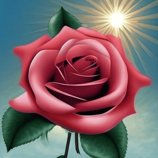 AI generated:  An art work for a wall paper .it should include a beautiful rose flowers in a stem with some leaves...