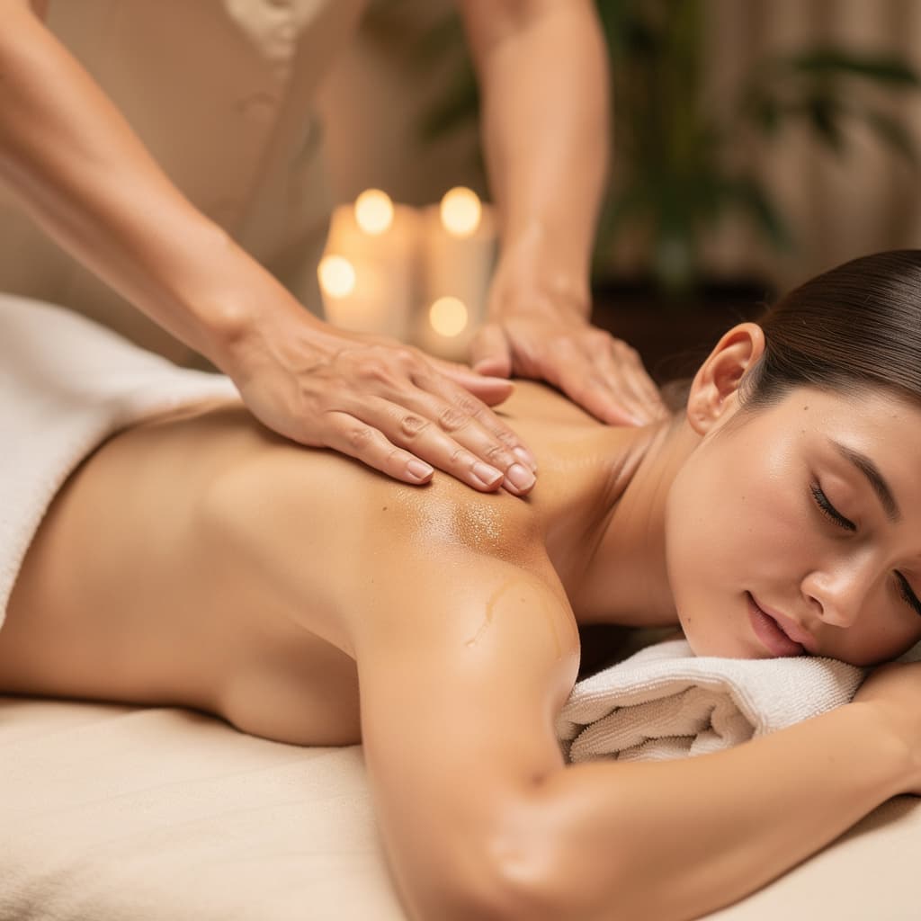 AI generated: ASMR back massage girl 