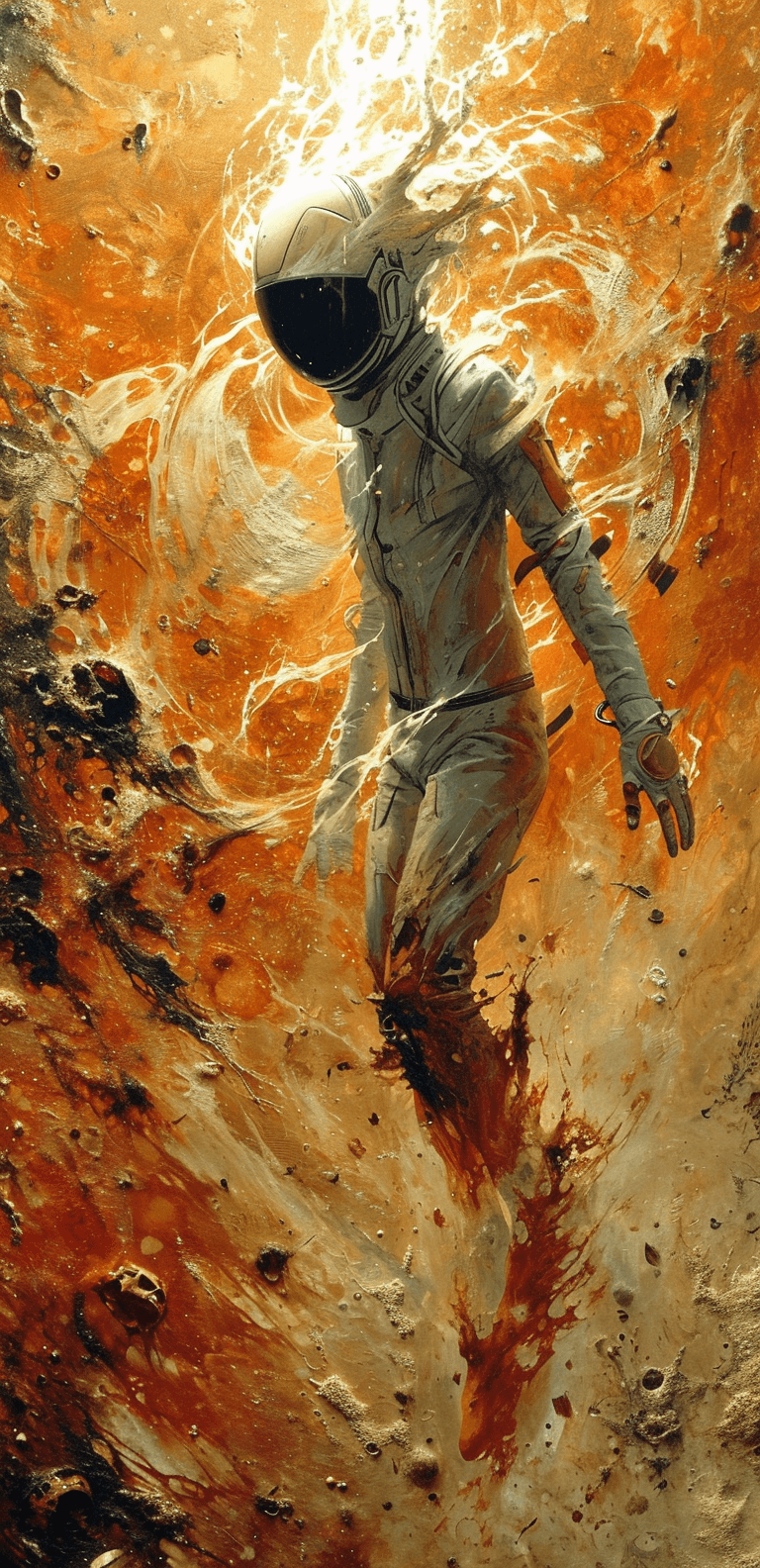 AI generated: scifi artwork by roblunda mccallum, in the style of blink-and-you-miss-it detail, full body, dark wh...