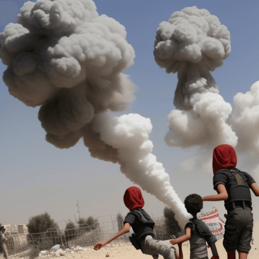 AI generated: enfants palestiniens tues par bombardement armees israeliens
