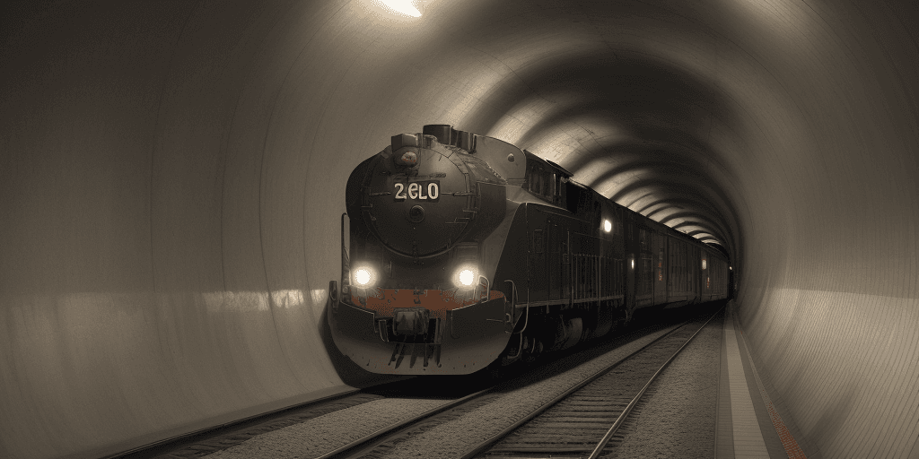 AI generated: photograph of a Train in a tunnel