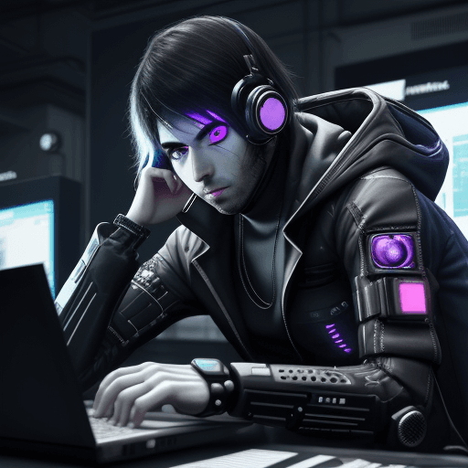 AI generated: german garmendia al estilo cyberhacker, centro de grabacion, computadora encendida, pose didactica, ...