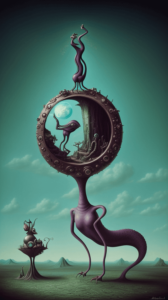AI generated: surreal composition
surrealist art style
fantasy creature art in an absurdist style
surrealist conce...