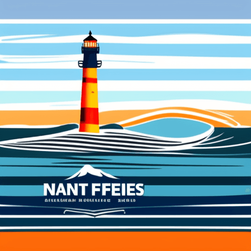 AI generated: Draw a logo for a jet-ski companylocated in Brittany, France. Display the striped lighthouse of Cap ...