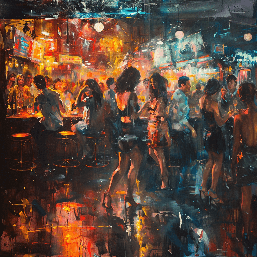 AI generated: exhilarating moments of nightlife --v 6.0