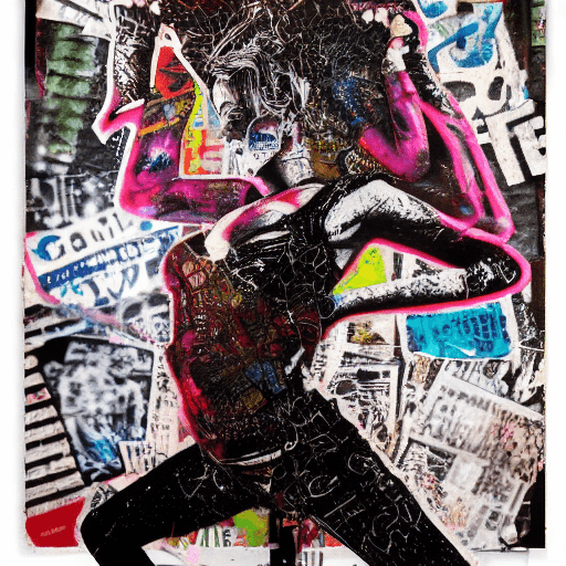 AI generated: Ultra detailed brigitte bardot, torn up punk poster, broken circuitry background, matrix effects, pu...