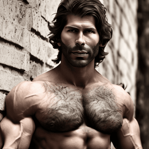 AI generated: 4:5 long shot wide angle photo of a rugged dark stubbled face Italian John Doe ranger, extremely mus...
