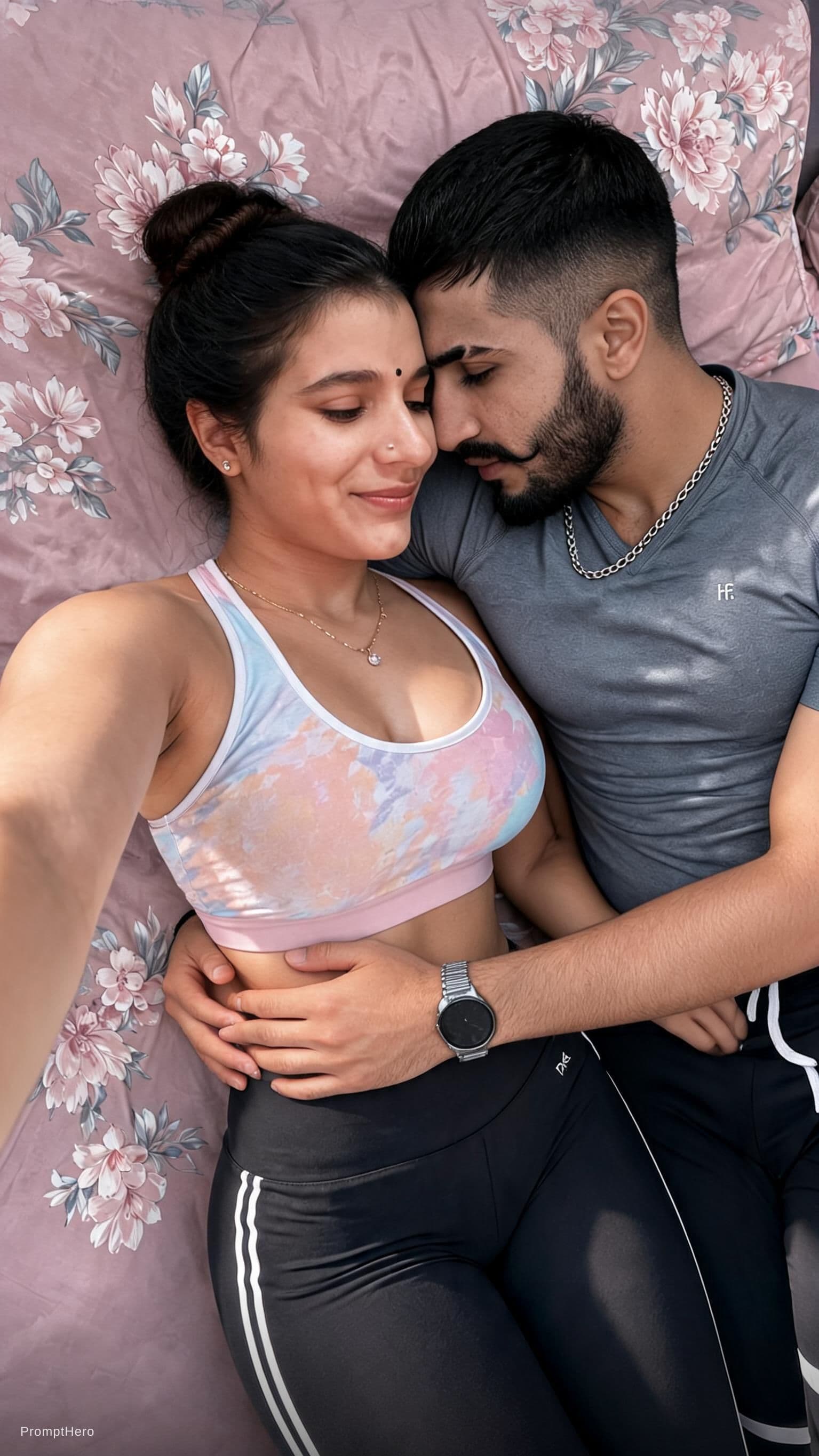 AI generated: A NSFW INTIMATE IMAGE OF THE COUPLE 