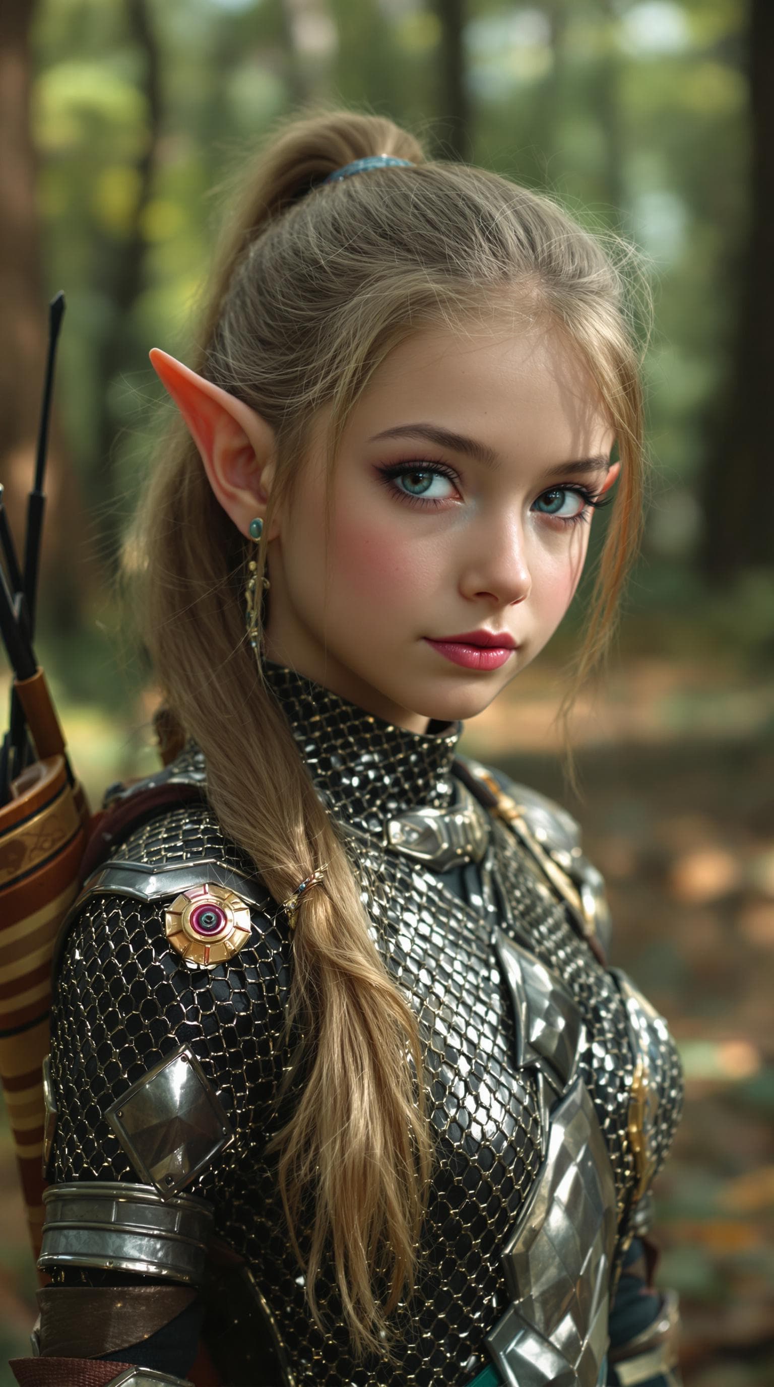 AI generated: a professional photo of a exceptionally beautiful girl in the world (age 7), (seven year old) short ...