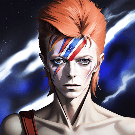 AI generated: david bowie anime