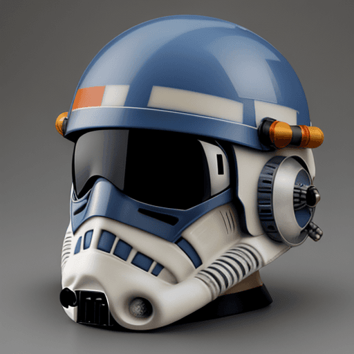 AI generated:  star wars, x-wing fighter, rebel pilot, rebel helmet blue rim light