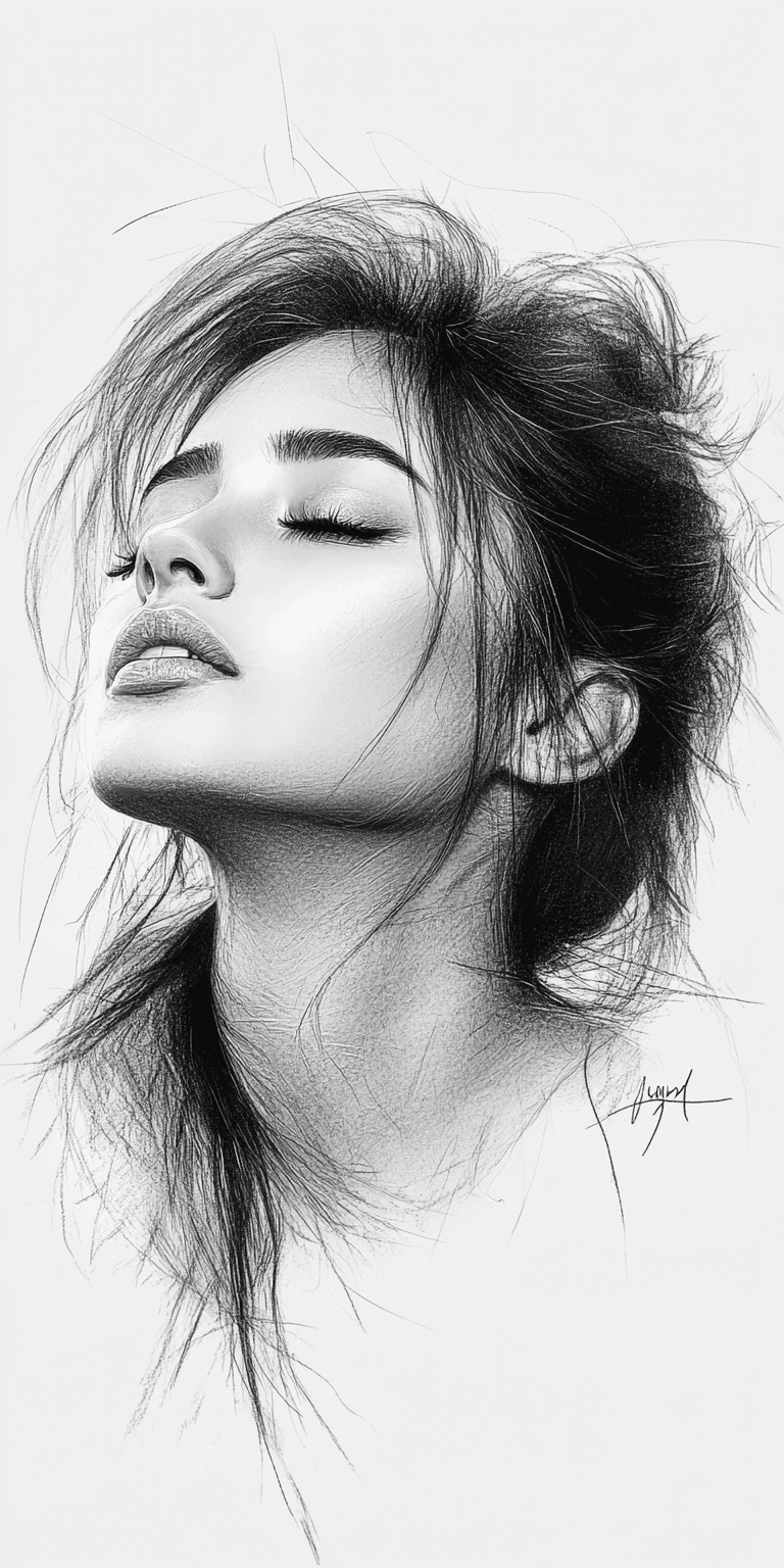 AI generated: drawing of a woman, in the style of video montages, nature-inspired art nouveau, soft-focus, I can't...