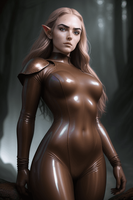 AI generated: Prompt: RAW photo, low key, cinematic composition, Middle earth, beautiful girl, rim light, (brown l...