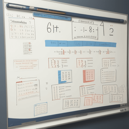 AI generated: Illustration of numbers, math simbols, flow charts, statistic chars, whiteboard,intrincate details