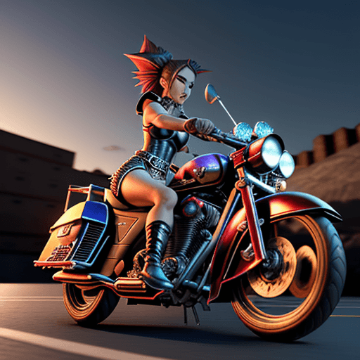 AI generated: IP:masquerena alt art, Yu-Gi-Oh ip:masquerena, ip masquerena on motorcycle, action scene, 8k, High d...