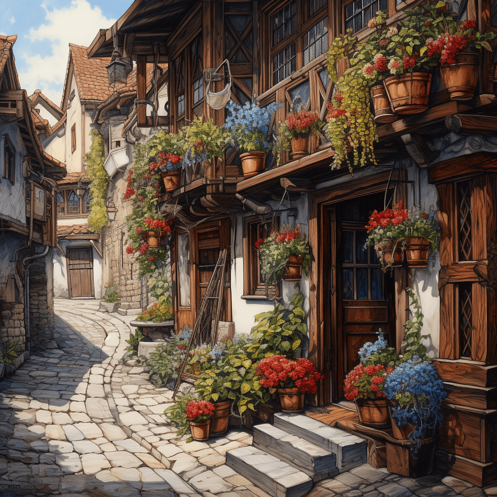 AI generated: Europe, oil painting,iskandinav style 1980 s, trends in artstation, sharp focus, studio photo, stree...