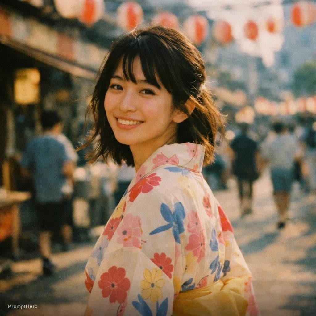AI generated: Japanese woman, in the style of Kodak Gold 200 --chaos 75 --ar 3:4 --raw --sref 3927829543 --profile...
