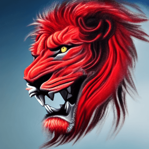 AI generated: Red lion ,4k,HD details