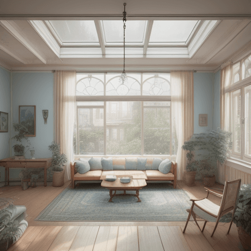AI generated: High resolution photography interior design, dreamy sunken living room conversation pit, wooden floo...