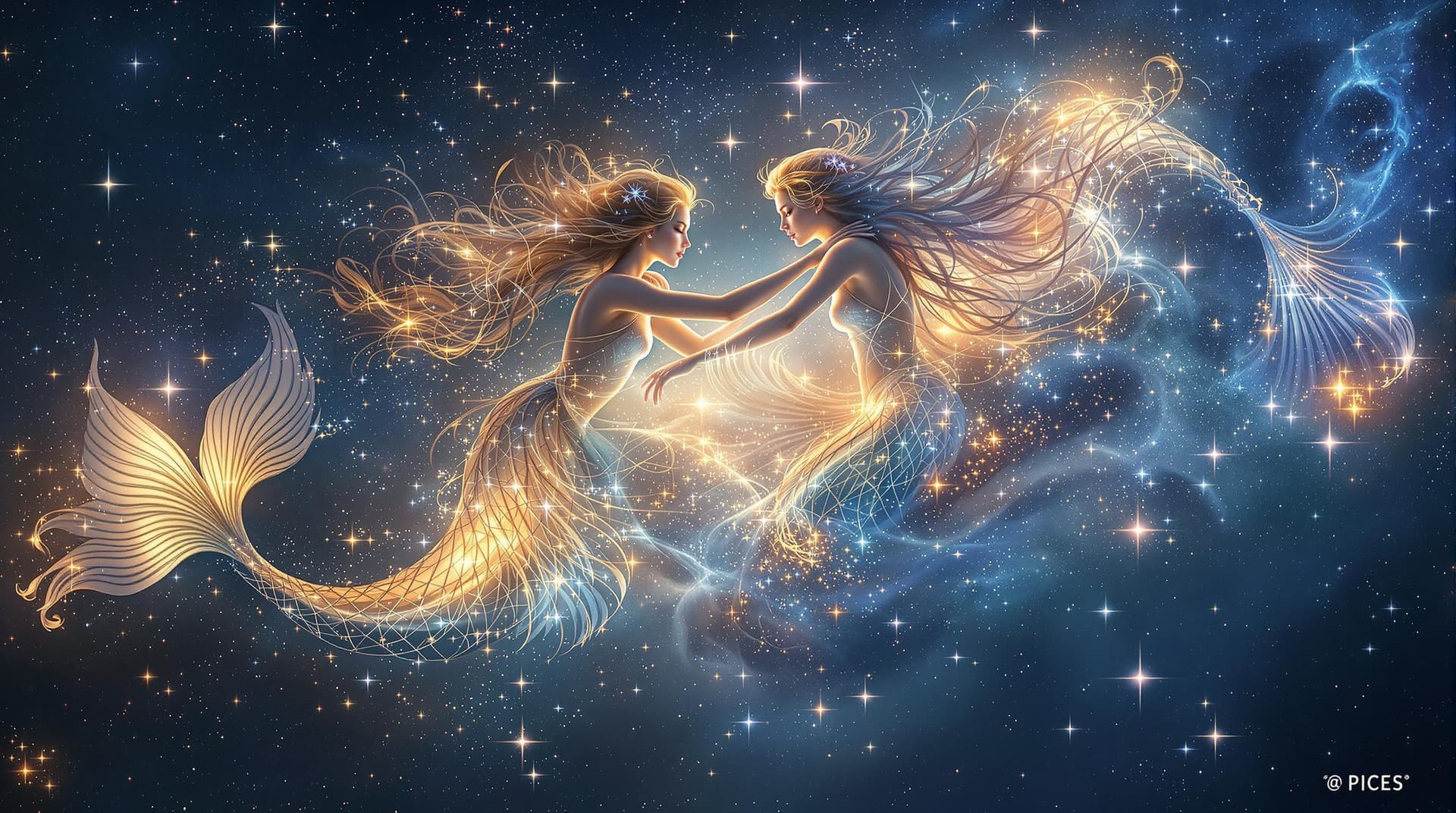 AI generated:  This digital is an hyper realistic image into an image duplicated  fractal artwork features a celes...
