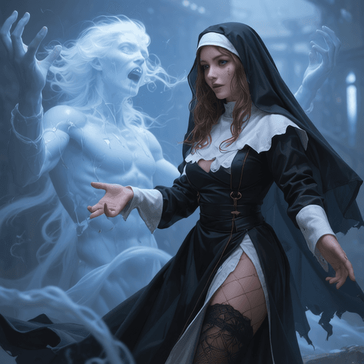 AI generated: Wan2.2 txt2img creation of a sultry Nun