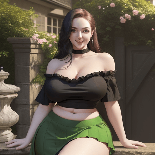 AI generated: Hyper realistic eye level exterior photo of a charming and alluring girl, amorous, coquettish, smili...