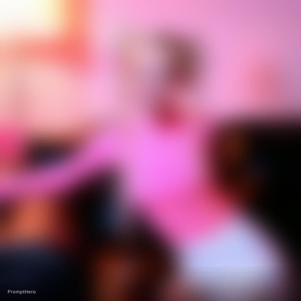 AI generated: A playful, confident young woman with long blonde hair styled in braided pigtails, wearing a bright ...