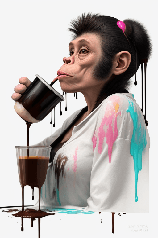 AI generated: Impactful composition, dripping (neon:0.4) (coffee:0.4) (heat splash:0.4) paint across the shape of ...