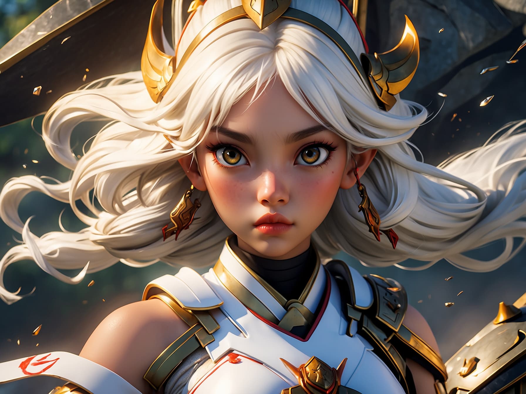 AI generated: a close up of a person wearing a costume, a 3D render by senior character artist, featured on cgsoci...