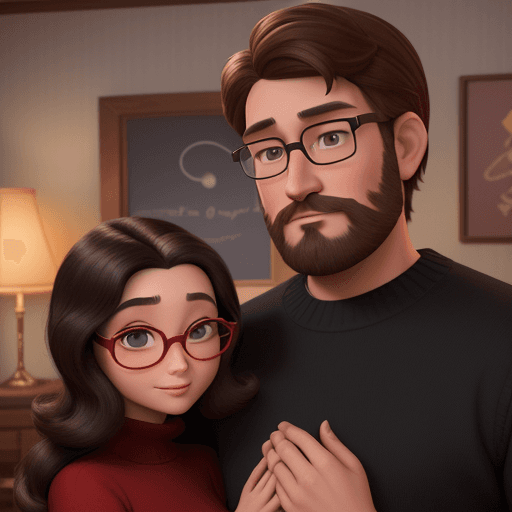 AI generated: Poster of the Disney Pixar film, a man with short light brown hair and a little beard, handsome and ...