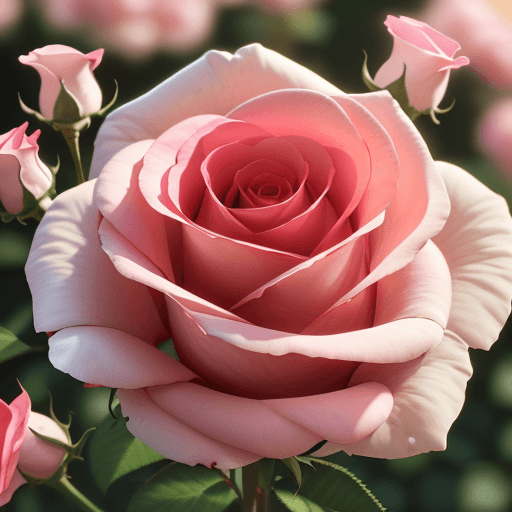 AI generated: roses in bloom, rose buds, flower garden, vivid colors, color grading, red, pink, yellow, white, mor...