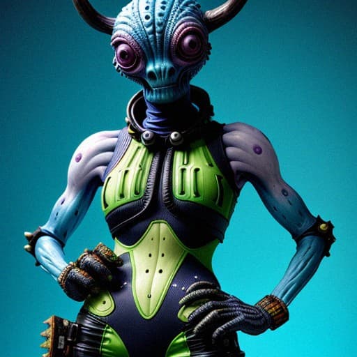 AI generated: /imagine prompt: color photo of a unique ultra realistic HuCow Alien Girl , a captivating creature f...