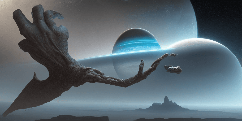 AI generated: Orson scott card, hab ring, sci-fi, hyper realistic, earth in background