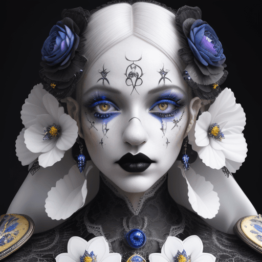 AI generated: Fashion photography of a  renaissance, clown makeup, editorial, insanely detailed and intricate, hyp...