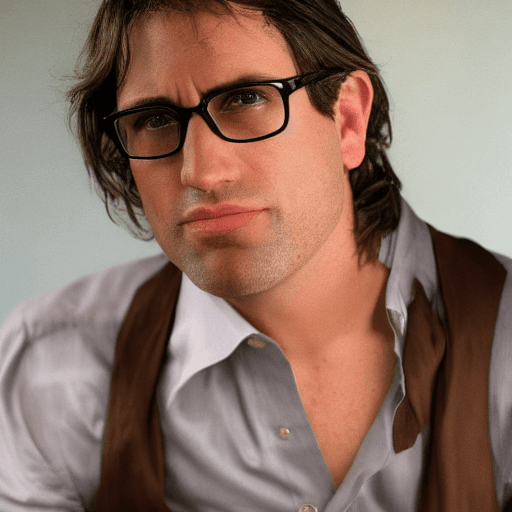 AI generated: Troy Garity, the American actor, is portrayed in a professional HDR photograph by Annie Leibovitz. H...