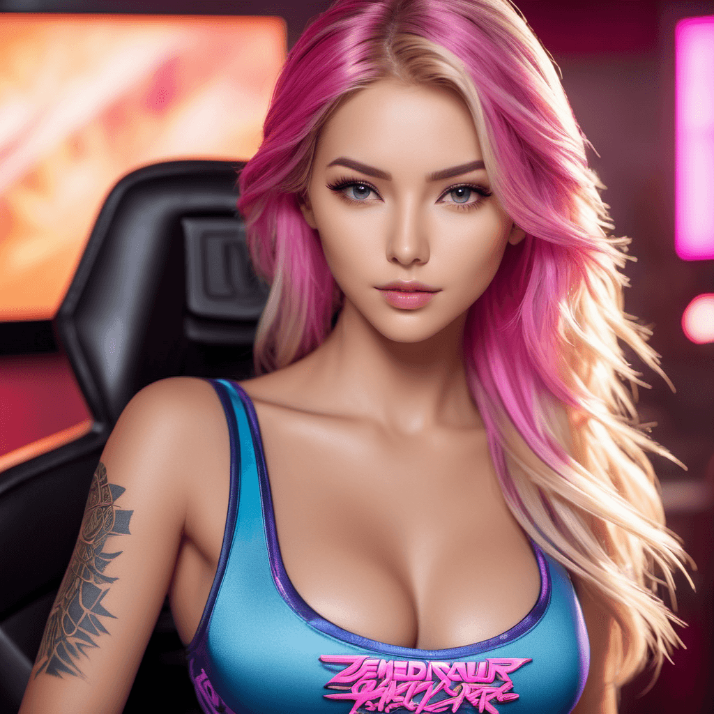 AI generated: amazingly detailed, masterpiece, ultra hd, full body, dynamic angle, beautiful girl, computer gamer,...