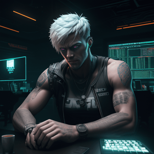AI generated: The Trading room is digital art dim, with only the white light from the screens illuminating the roo...
