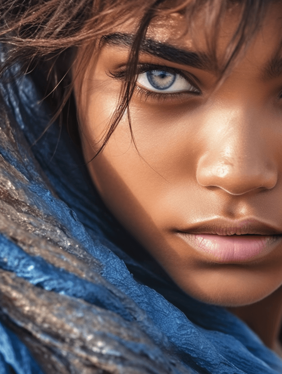 AI generated: close up photography, blue eye, dramatic and stunning award winning photo, dramatic linear delicacy,...
