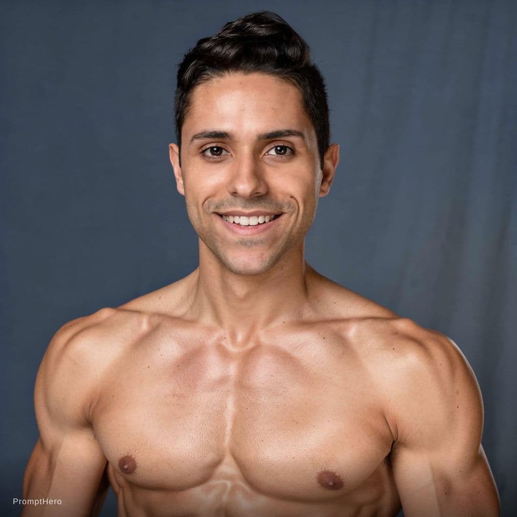 AI generated: this young handsome brazilian boy (shirtless) with toned physique